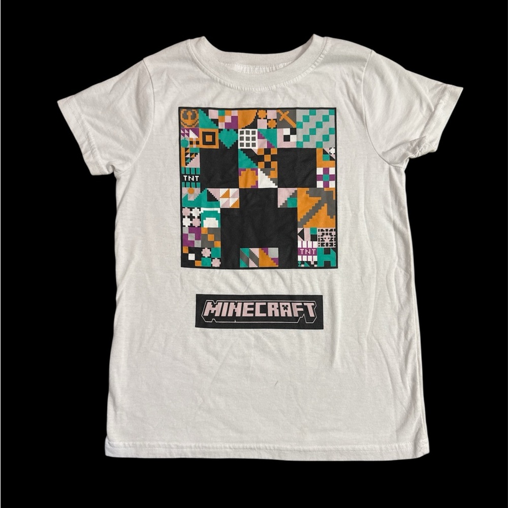 Minecraft Creeper White Kids  T-shirt
